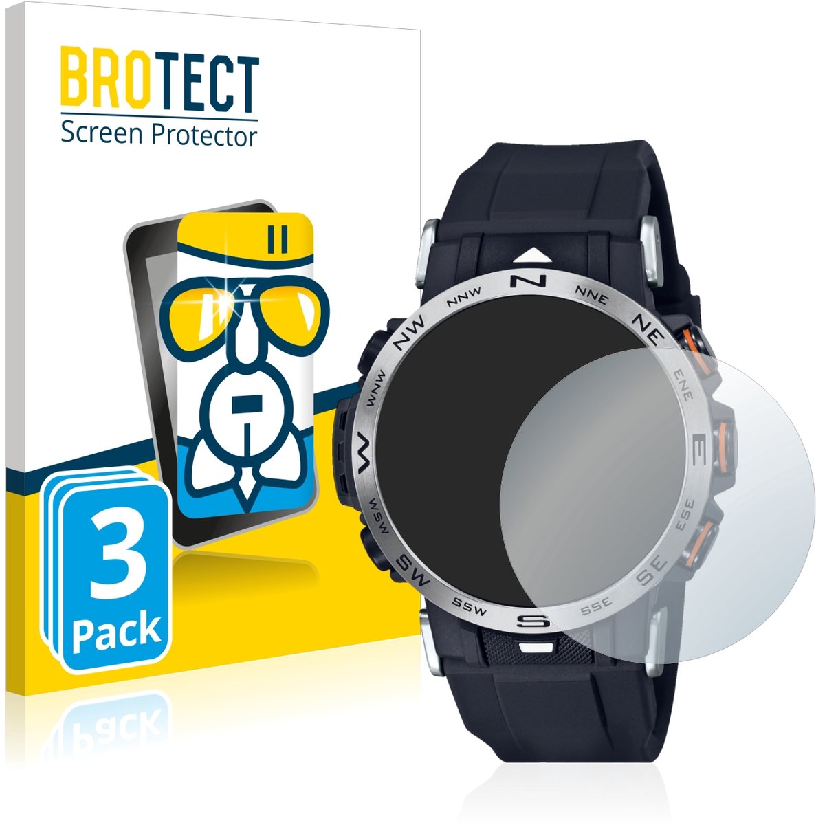 Screenprotector 3 Stuks voor Casio Pro Trek PRW-30-1AER Beschermglas transparant