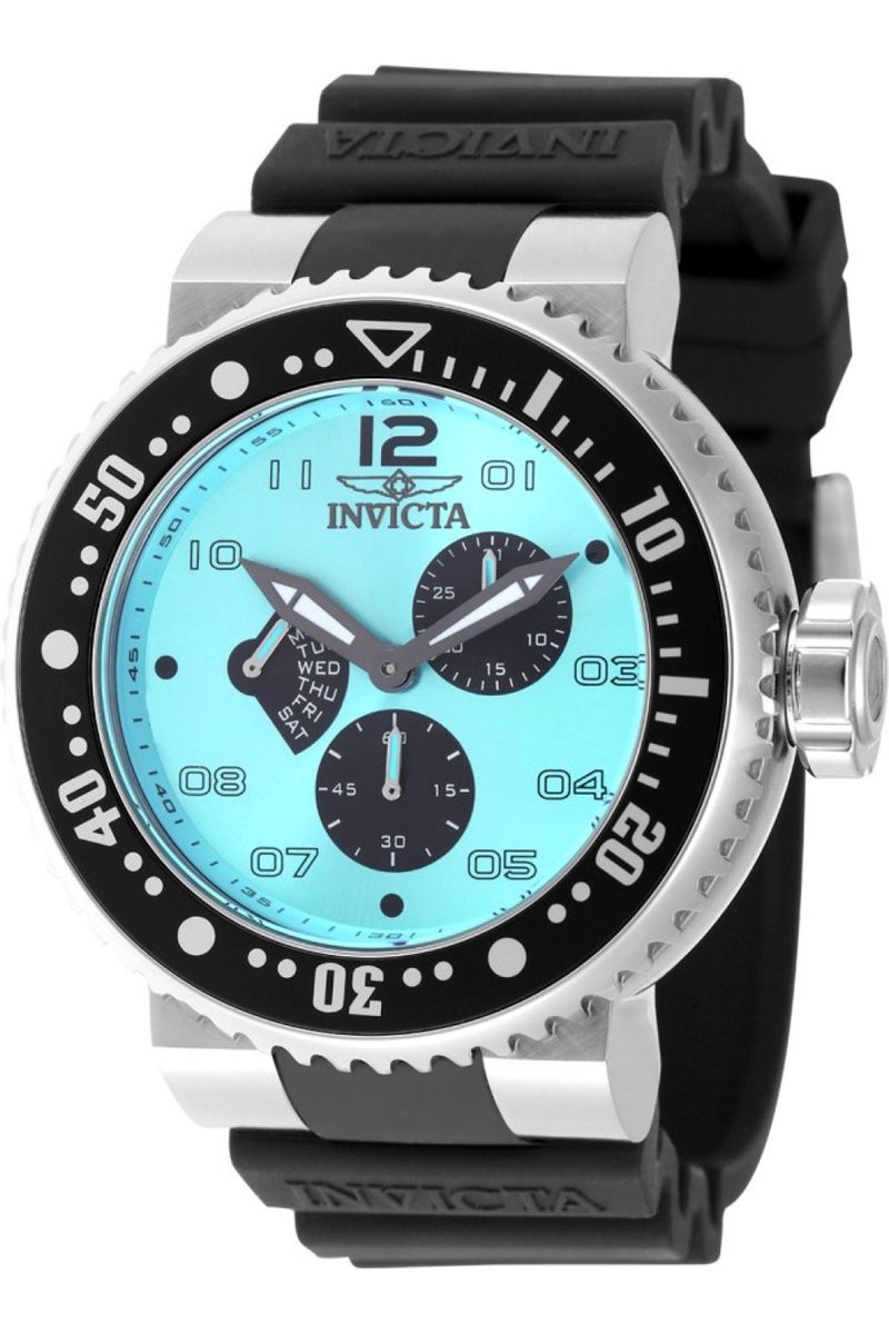 Invicta Pro Diver 49563 Heren Horloge - Waterdicht - Analoog - Quartz Uurwerk - Roestvrij Staal met blauwe Wijzerplaat - 52mm