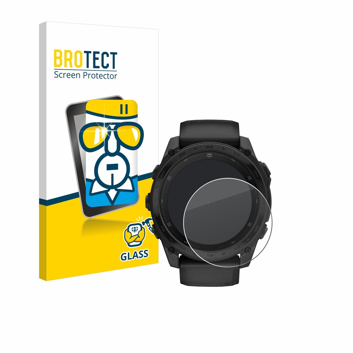 BROTECT - Glas Screenprotector voor Garmin Tactix 8 AMOLED (51 mm) - Gehard Beschermglas 9H