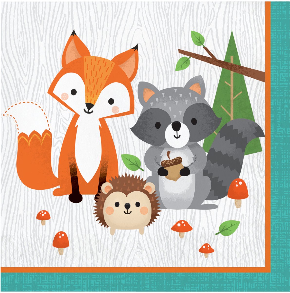 Witbaard Servetten Wild One 33 Cm Papier Groen/wit 16 Stuks