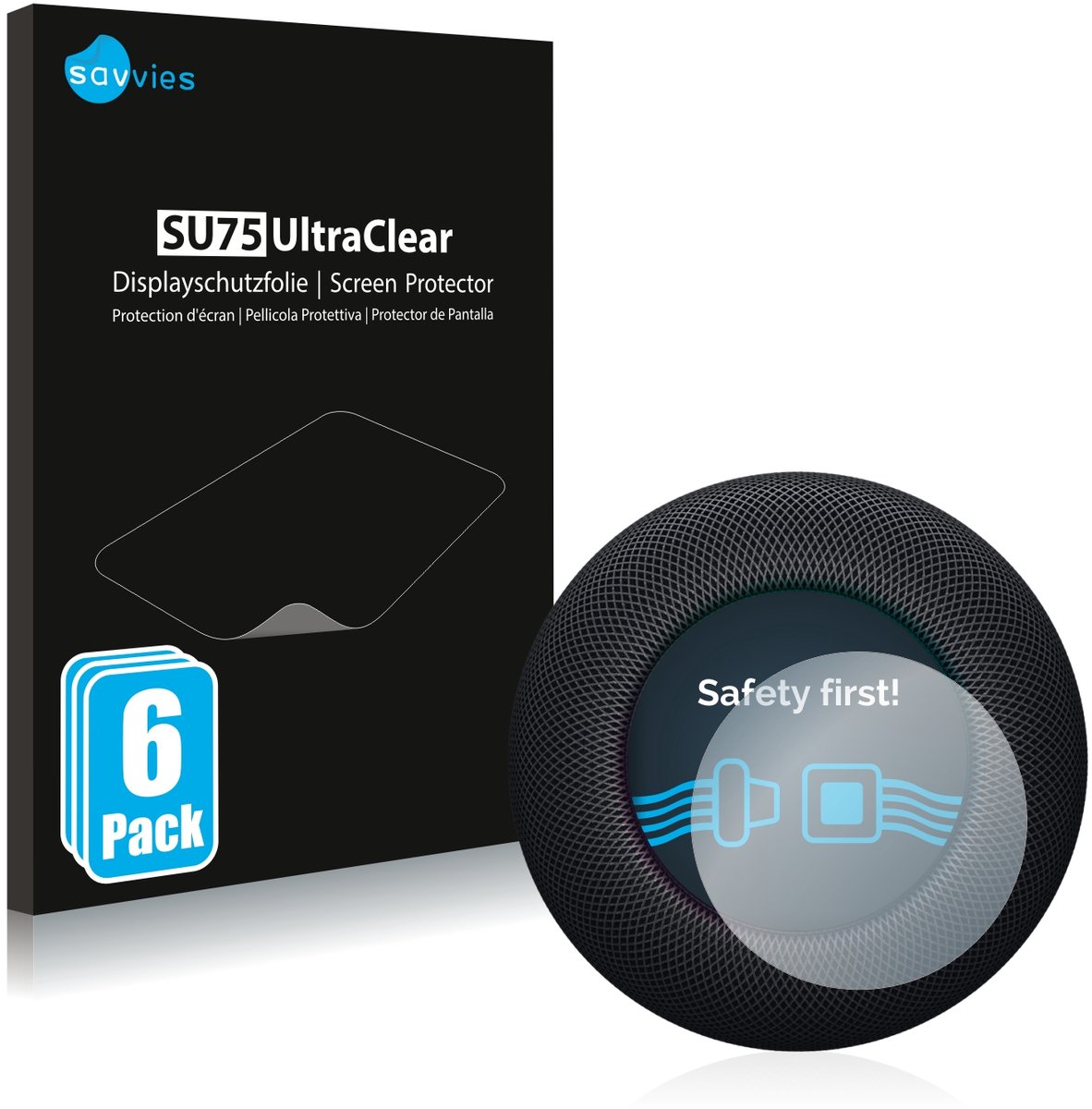 Savvies - Screenprotector voor Apple HomePod 2 - Folie Beschermfolie transparant 6 Stuks