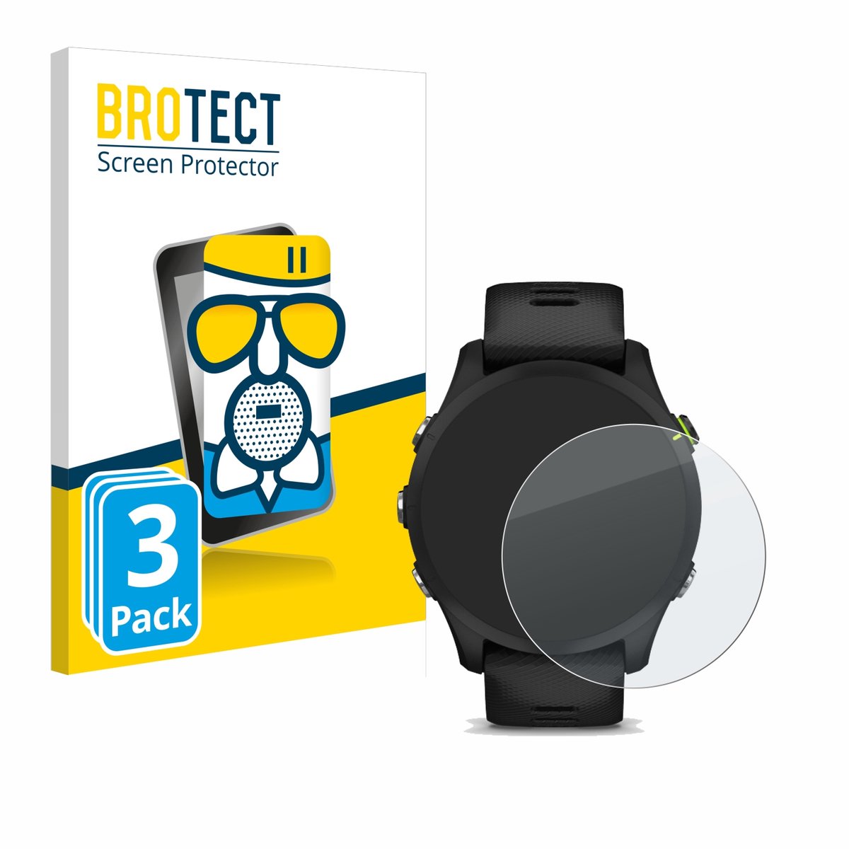 BROTECT - Screenprotector voor Garmin Forerunner 255 Music - Folie Beschermfolie Beschermglas matte 3 Stuks