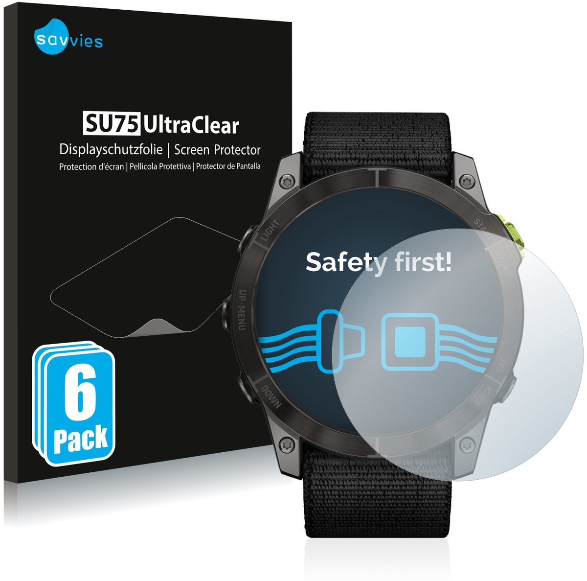 Savvies - Screenprotector voor Garmin Enduro 2 - Folie Beschermfolie transparant 6 Stuks