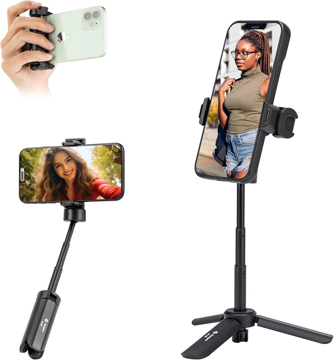 Compact Mobiel Telefoon Statief - Vlogging en Selfies tot 25cm