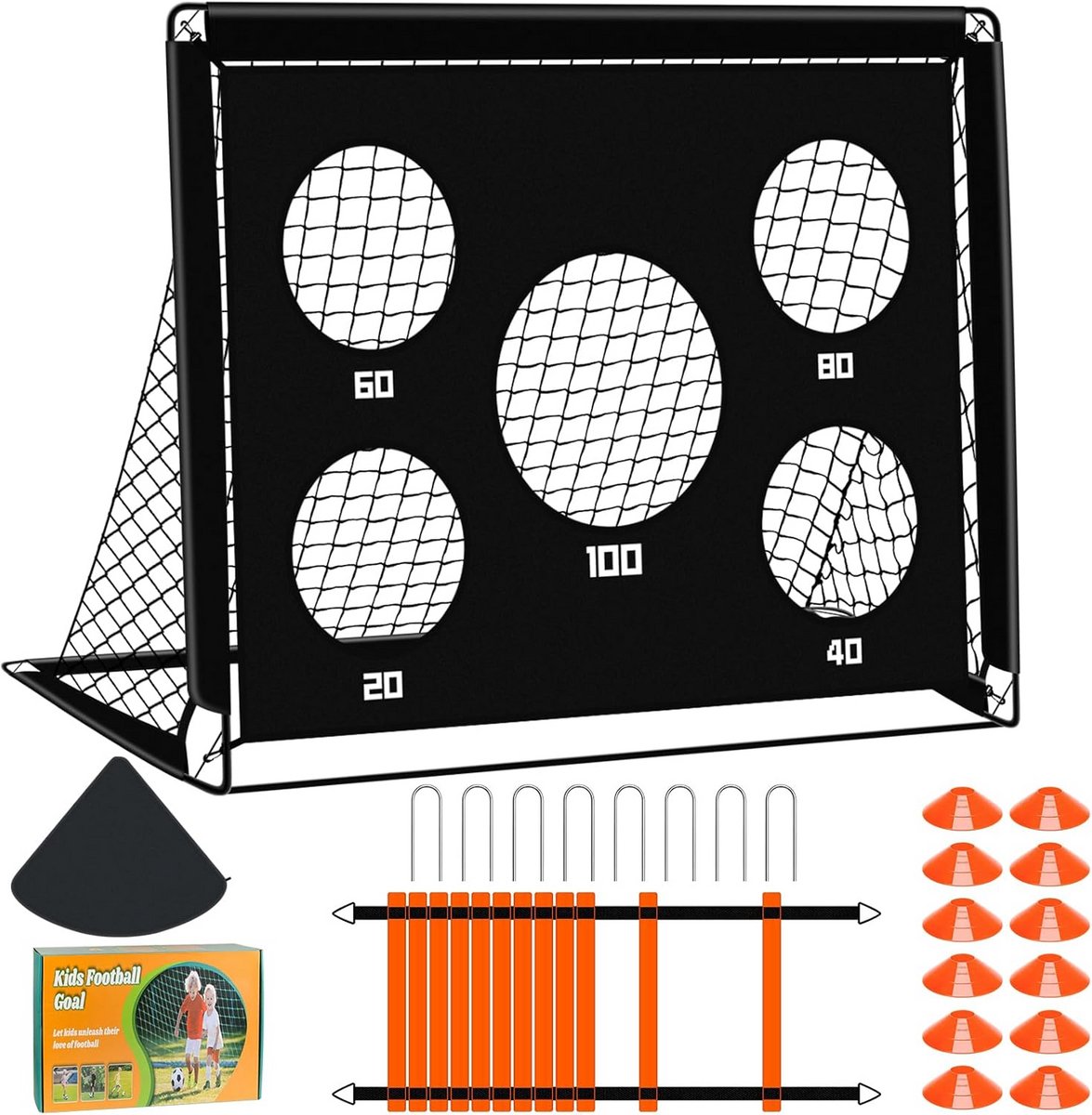Inklapbare Kindervoetbaldoelen Set met Trainingspakket voor Binnen en Buiten