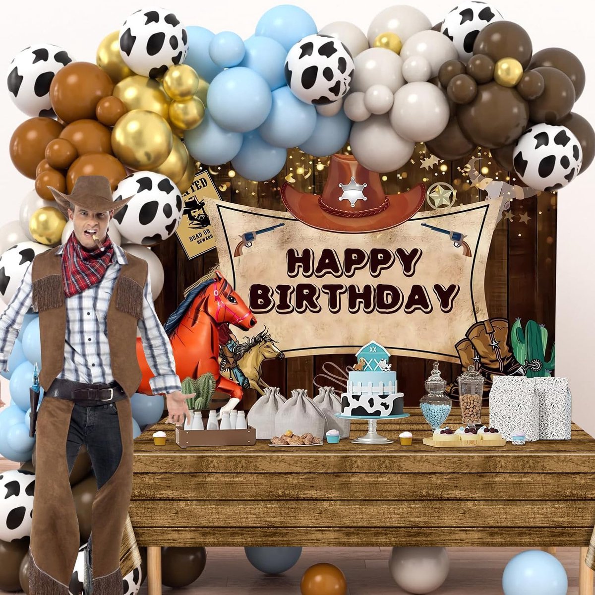 Tafelkleden voor Western Themafeest - 4 Pak 220x137cm