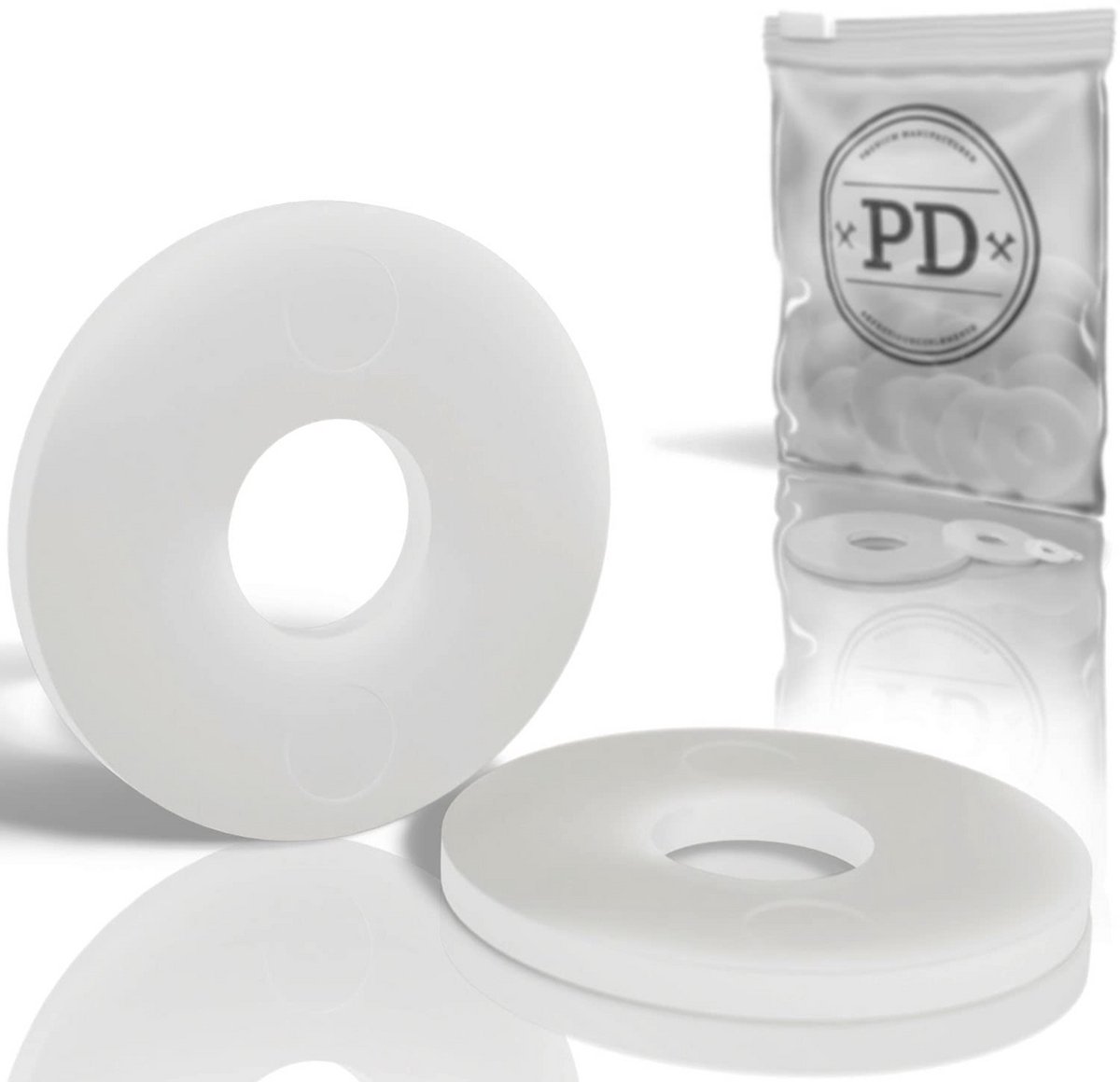 Grote kunststof sluitringen M5 DIN 9021 | Nylon vulringen met grote buitendiameter | 100 stuks