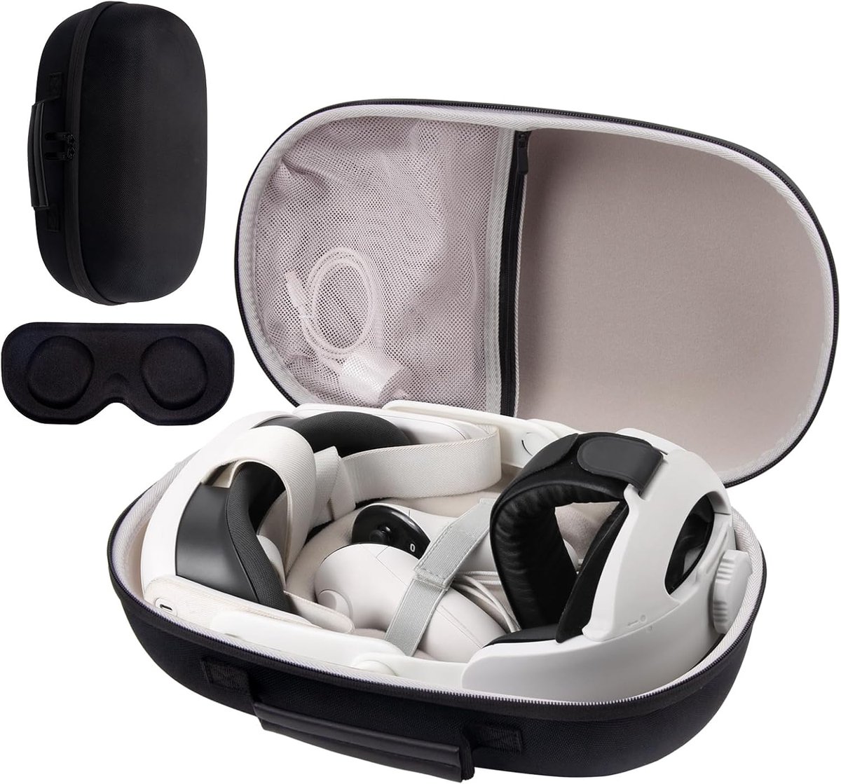 Draagtas voor Meta Quest 3 VR Headset en Gaming Controller - Waterdichte en Schokbestendige Hard Case met Opbergruimte