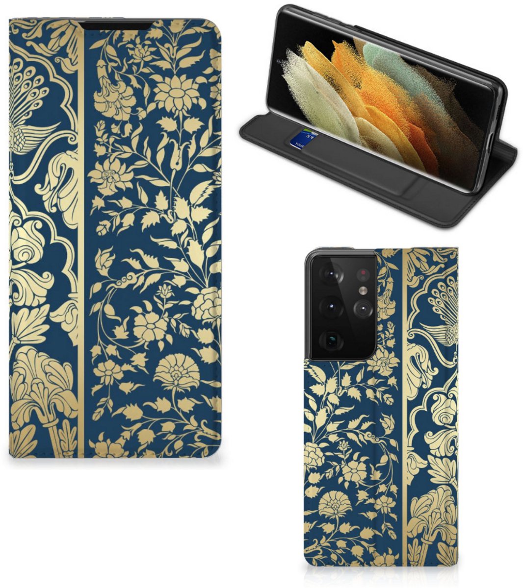 Samsung Galaxy S21 Ultra Smart Cover Beige Flowers