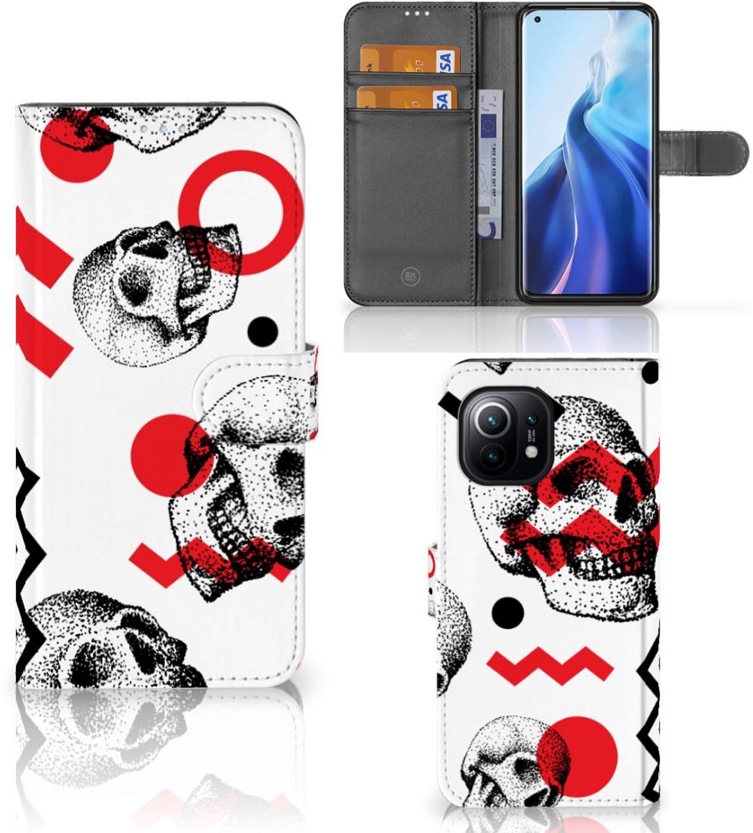 Telefoonhoesje met Naam Xiaomi Mi 11 Skull Red