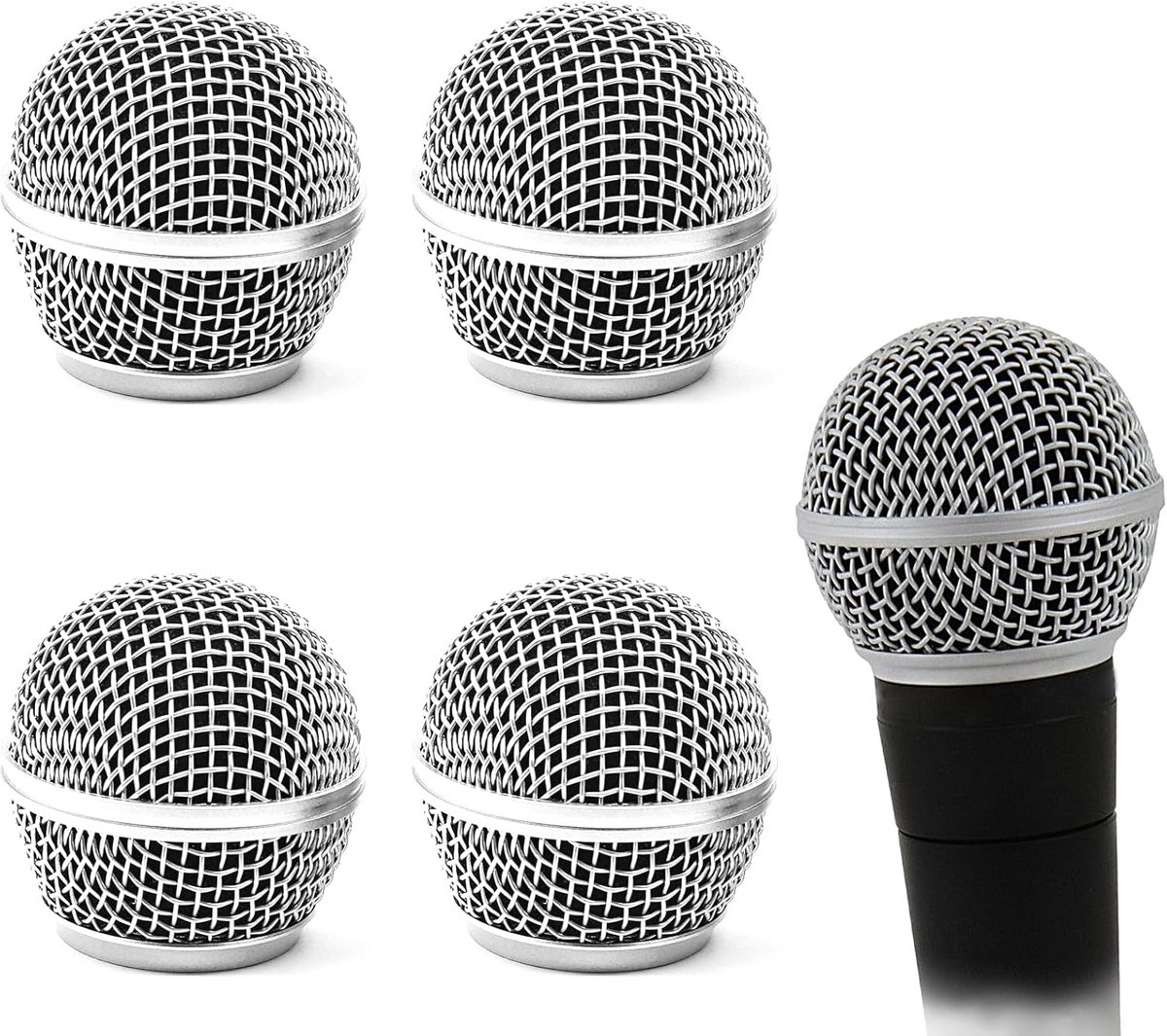 4-Pack Microfoon Hoofd Vervangingen met Foam voor Standaard Mic