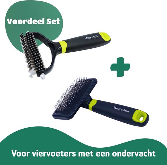 2 peignes latéraux pour le sous-poil plus une brosse à poils courts - Peigne pour chiens