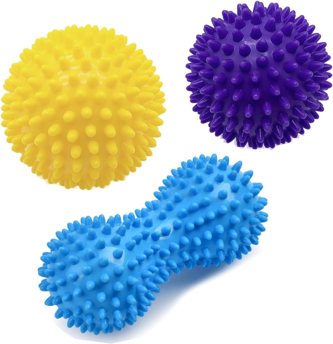 Massageballen set van 3 - Egelballen voor spiermassage van voet, rug, been en hand