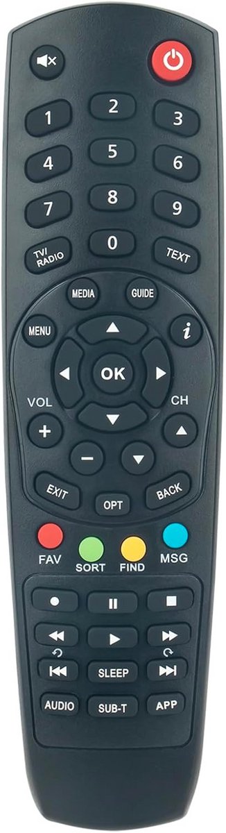 Vervangende afstandsbediening voor ALIEN SAT-ontvanger - Compatibel met Digi TV HD