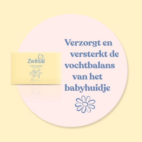 Zwitsal crème zeep met calendula. Verzorgt en versterkt de vochtbalans van het babyhuidje.