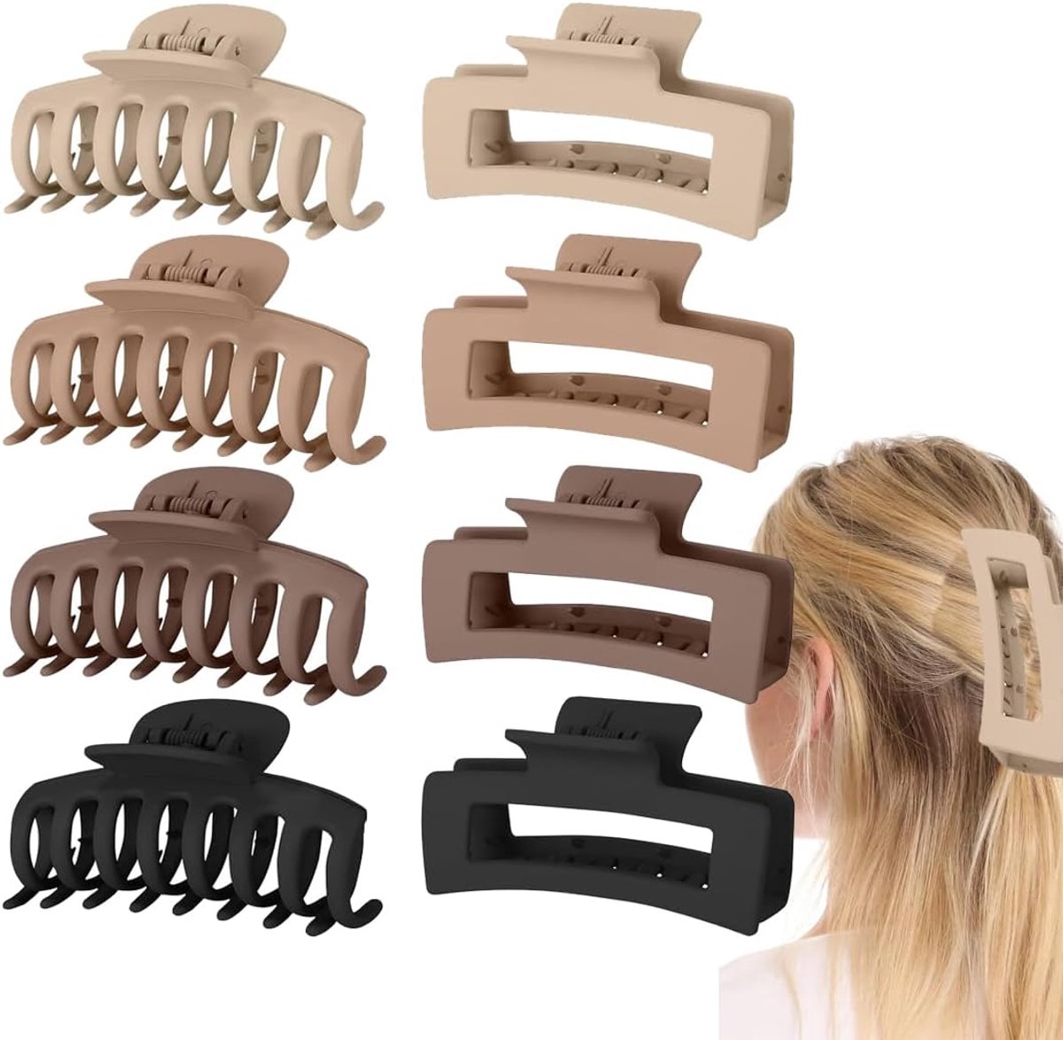 Haargrijpers en Klemmen Set - Grote Antislip Haarclips voor Dames en Meisjes
