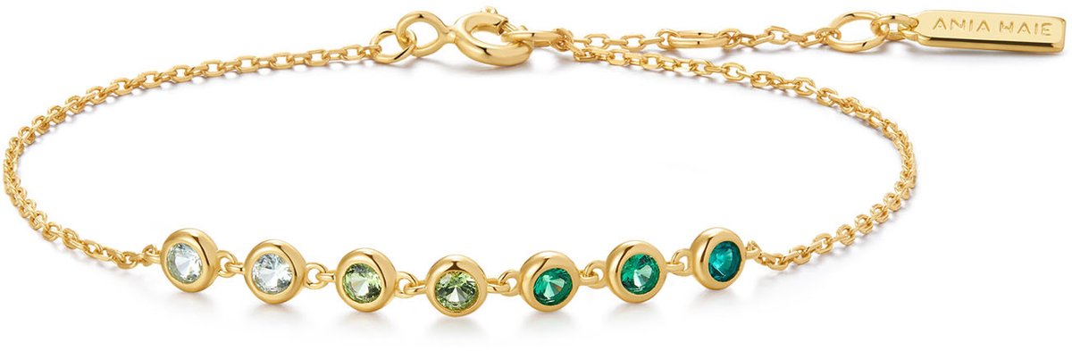 Gold Green Station Bracelet S
