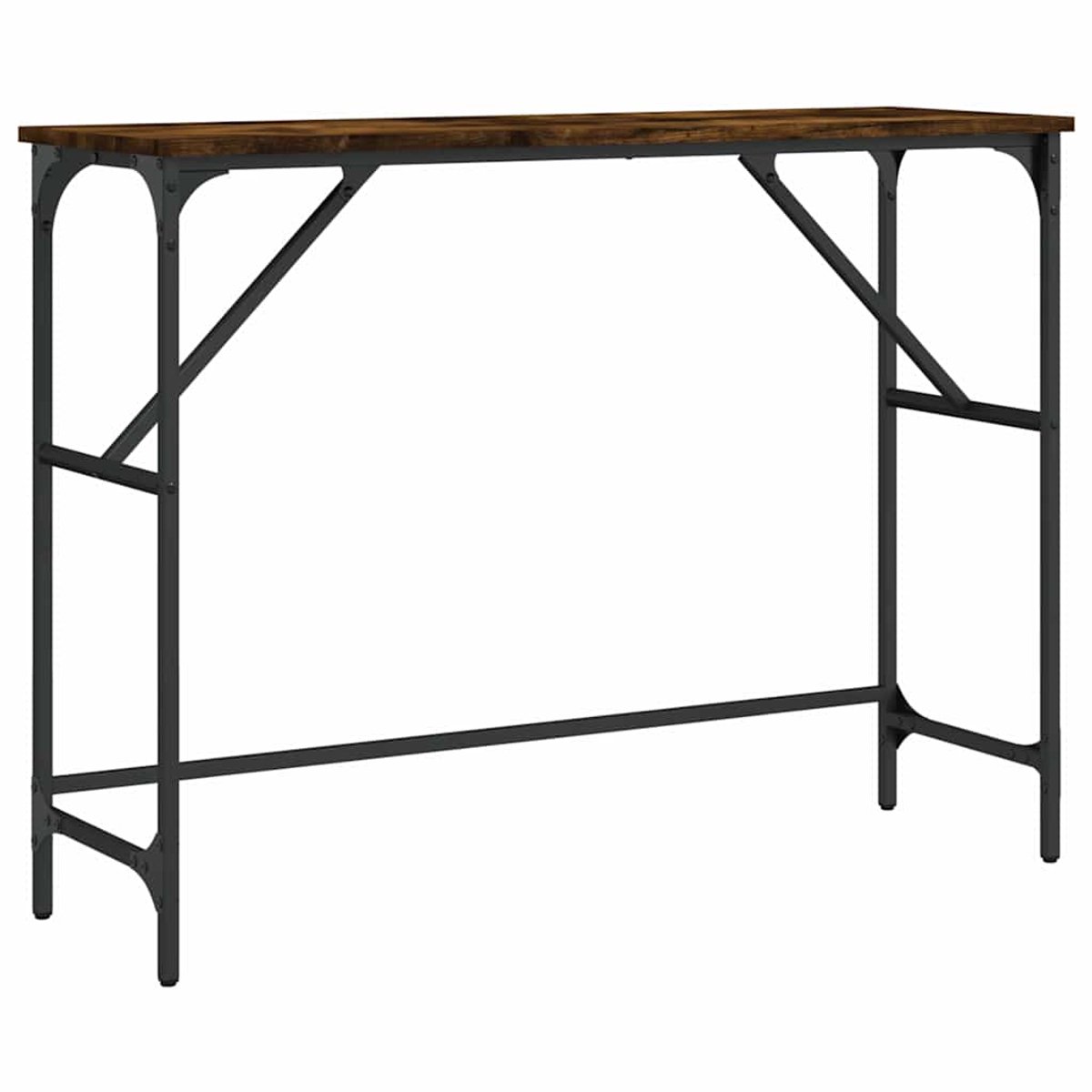 vidaXL Wandtafel - 100x32x75 - cm - bewerkt - hout - gerookt - eikenkleurig gerookt eiken