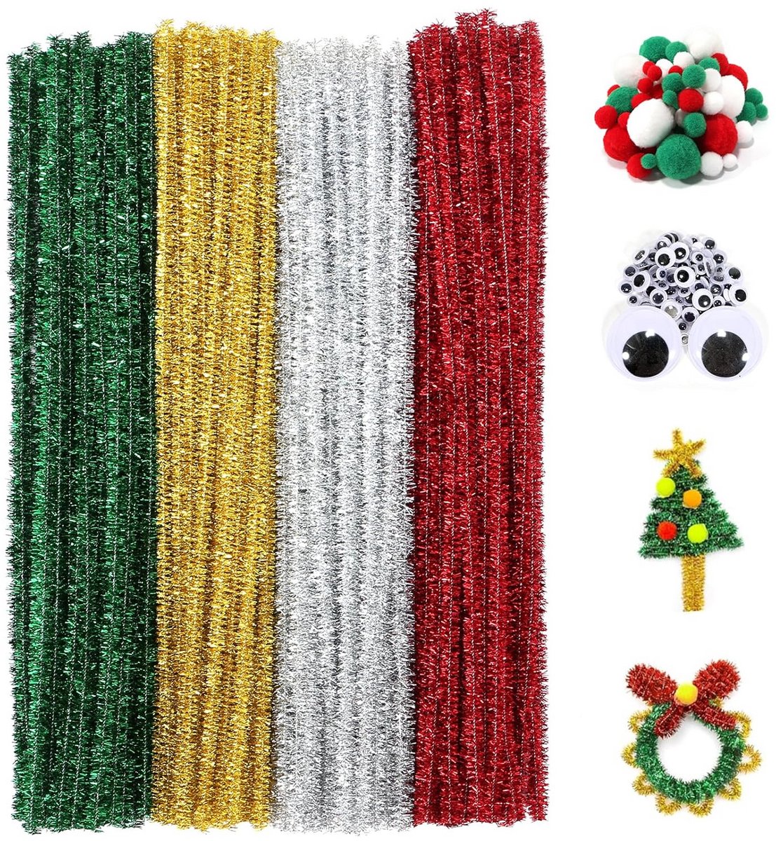 Kleurrijke chenilleborstels voor kunsthandwerk - 430 stuks - Do-it-yourself decoratie