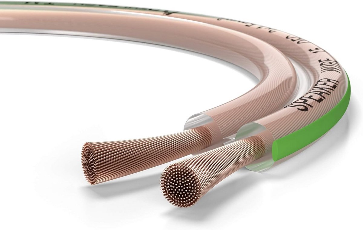 Stereo HI-FI Luidsprekerkabel 30m - Zuurstofvrij Koper & Glashelder Geluid