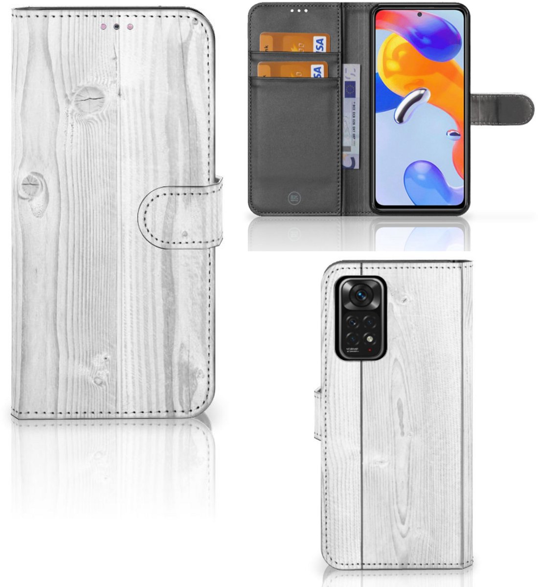 Xiaomi Redmi Note 11 Pro 5G/4G Book Style Case White Wood