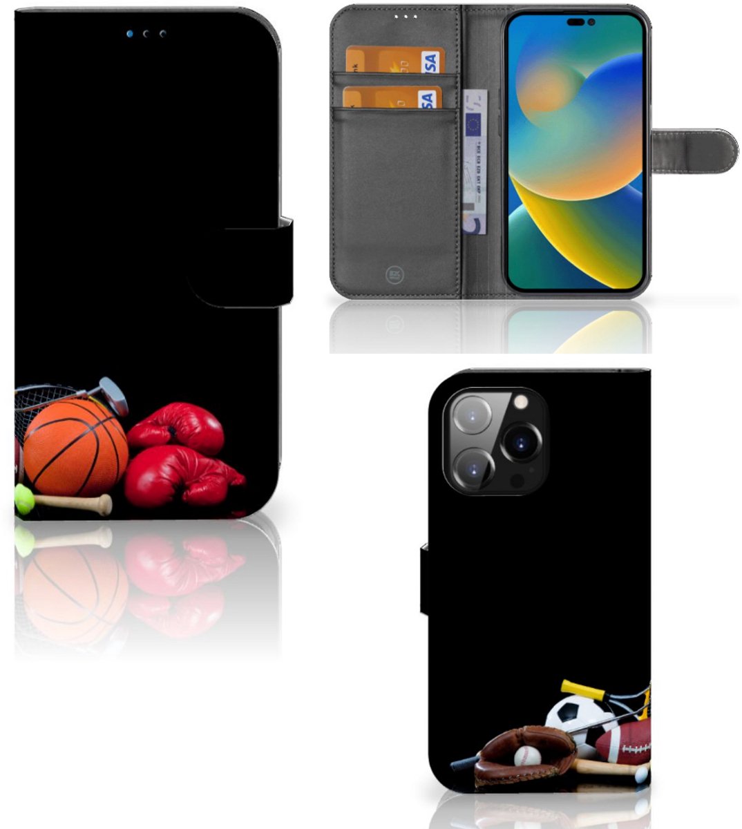 iPhone 14 Pro Max Wallet Case met Pasjes Sports