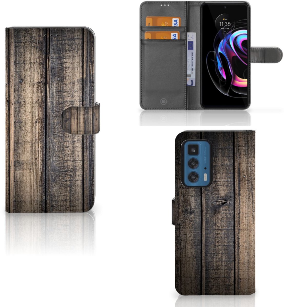 Motorola Edge 20 Pro Book Style Case Steigerhout