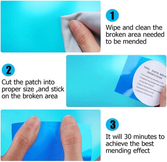 LICHENGTAI Adhesive Repair Patches, 10pcs Pool Repair Kit Inflatable Repair Patch Adhesive Patches Tape Inflatable Tub Patch Paddling for Inflatable Pools Boat Smooth Kayak Umbrella Tent — afbeelding 5
