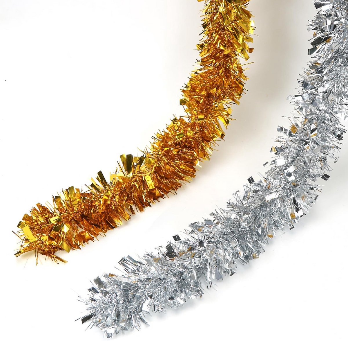 Gouden en Zilveren Lametta Kerstguirlande van 8 meter voor Binnen en Buiten – foto 6