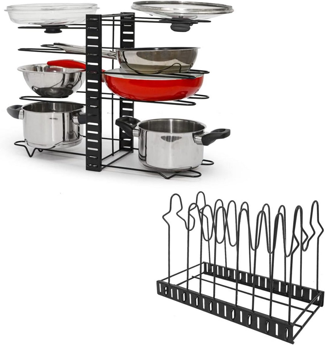 Pot en Pan Organizer met 8 Planken - 39cm Opslagoplossing voor Keuken