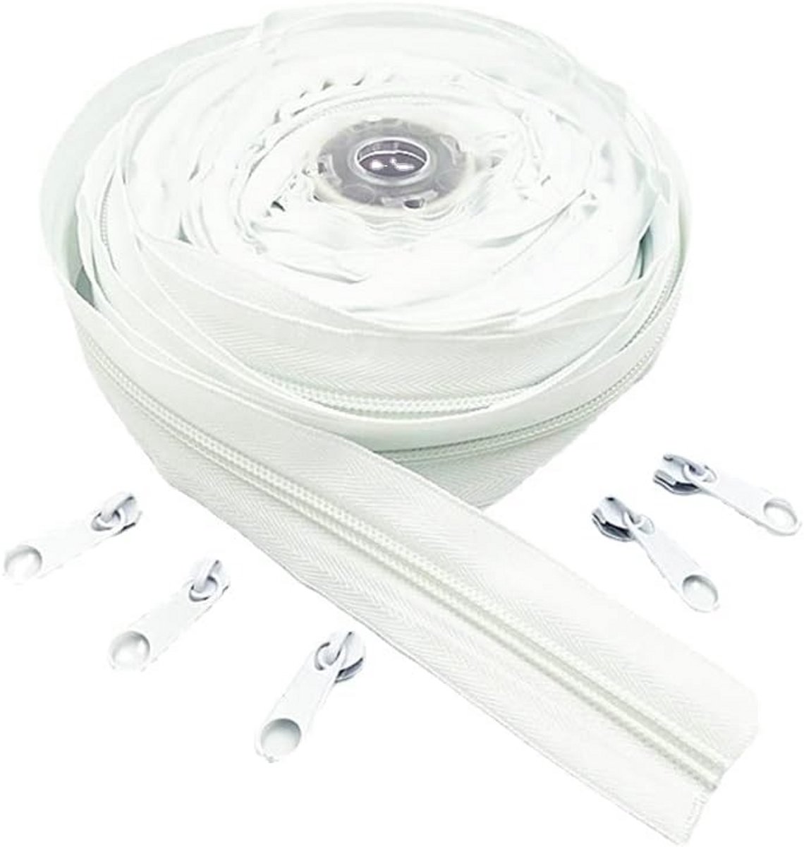 Lange Nylon Spoelrits 10 Meter met Rits Schuifregelaar voor Naaien - 20 Kleuren