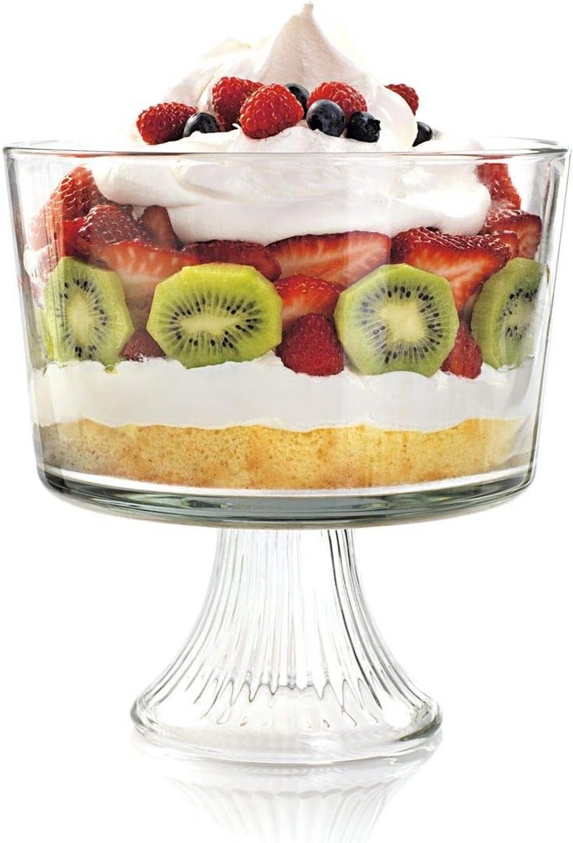 Glazen Schaaltje op Voet Monaco - Wit - 21 x 21 x 22 cm - 3 Liter
