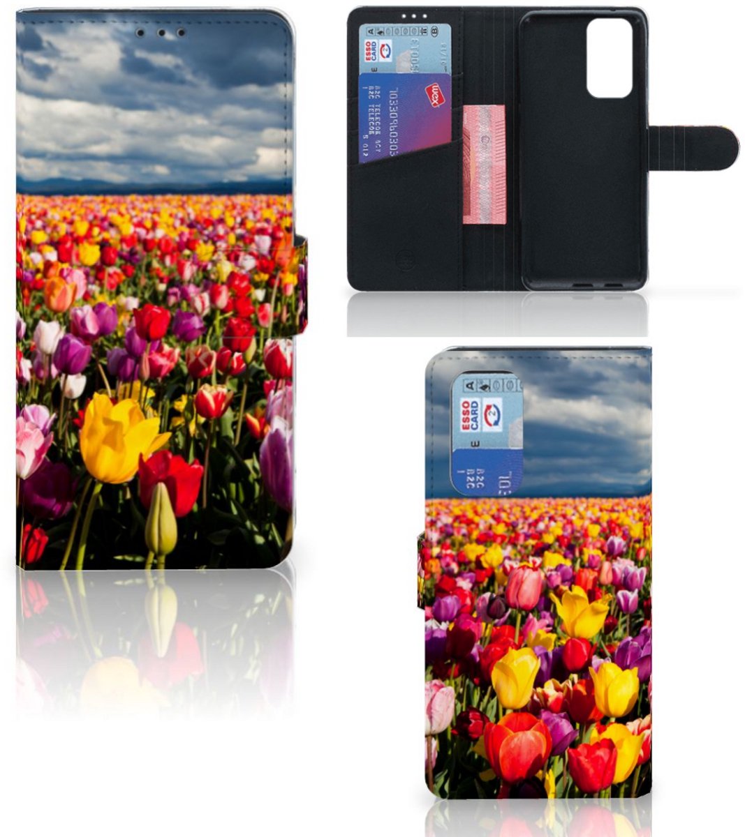 Boekhoesje voor OnePlus 9 Pro Hoesje Tulpen