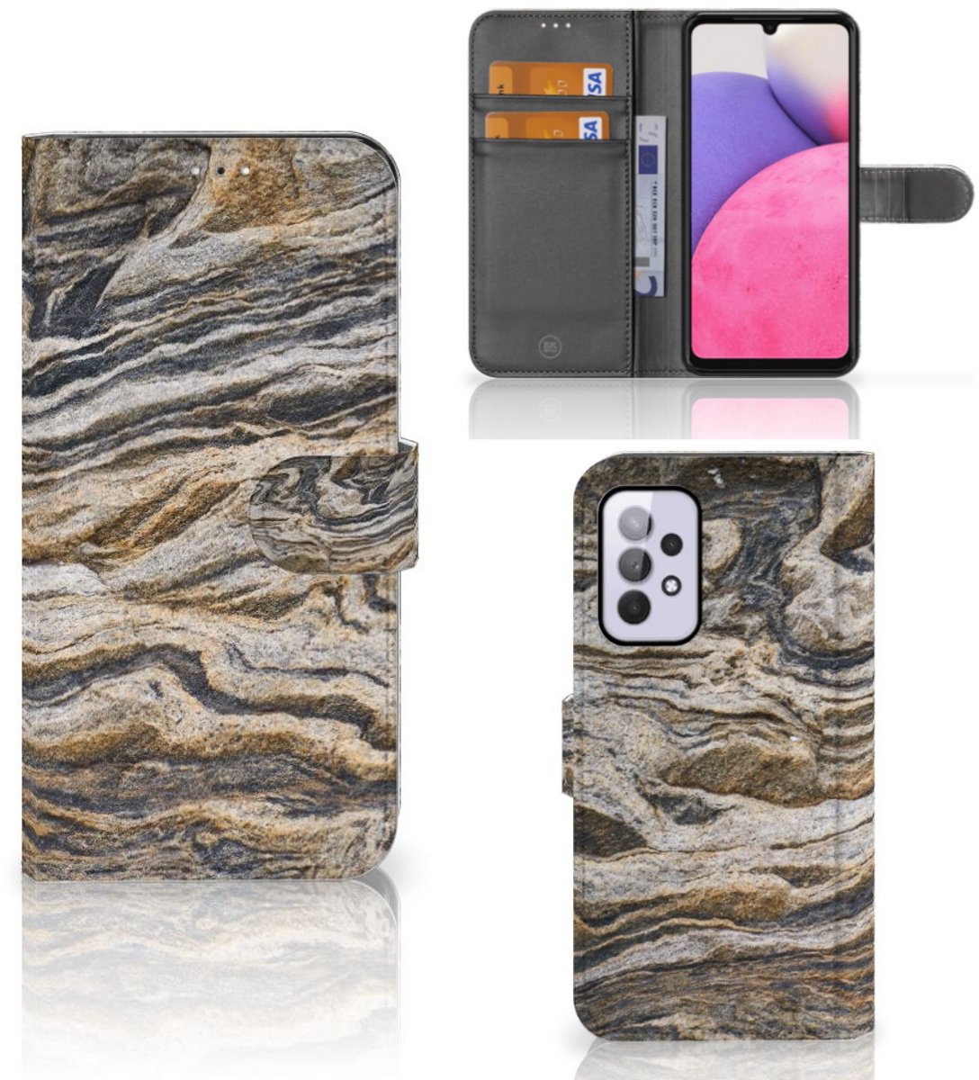 Boekhoesje voor Samsung Galaxy A33 5G Bookcase Steen