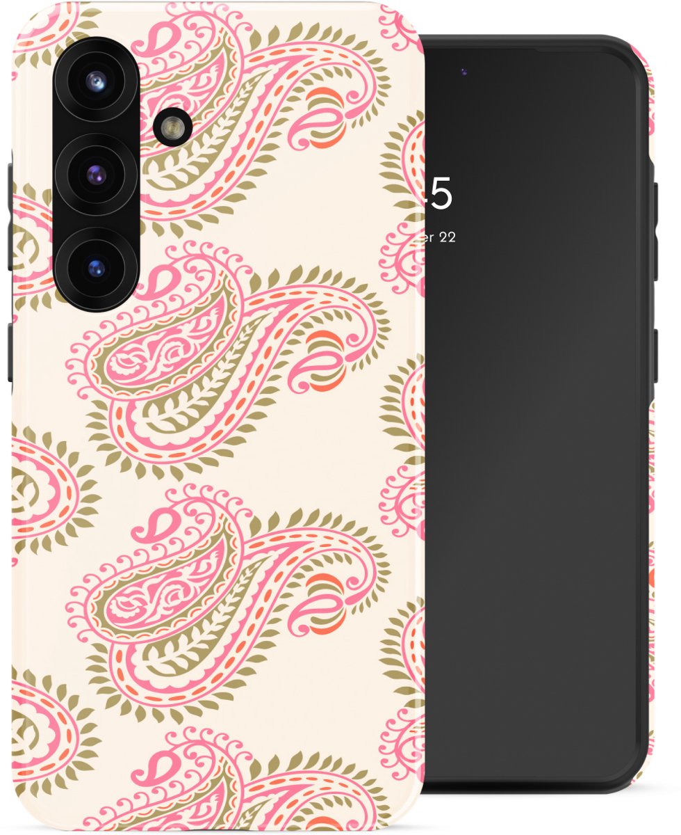 Selencia Hoesje - Geschikt voor Samsung Galaxy S25 - Backcover - Paisley Blush