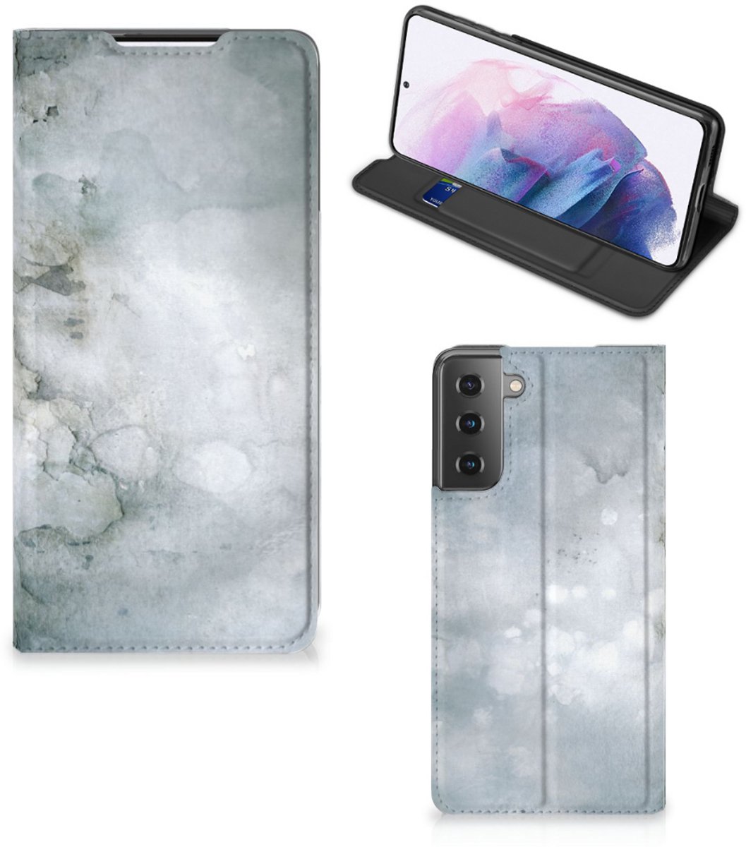 Bookcase Samsung Galaxy S21 Plus Painting Grey
