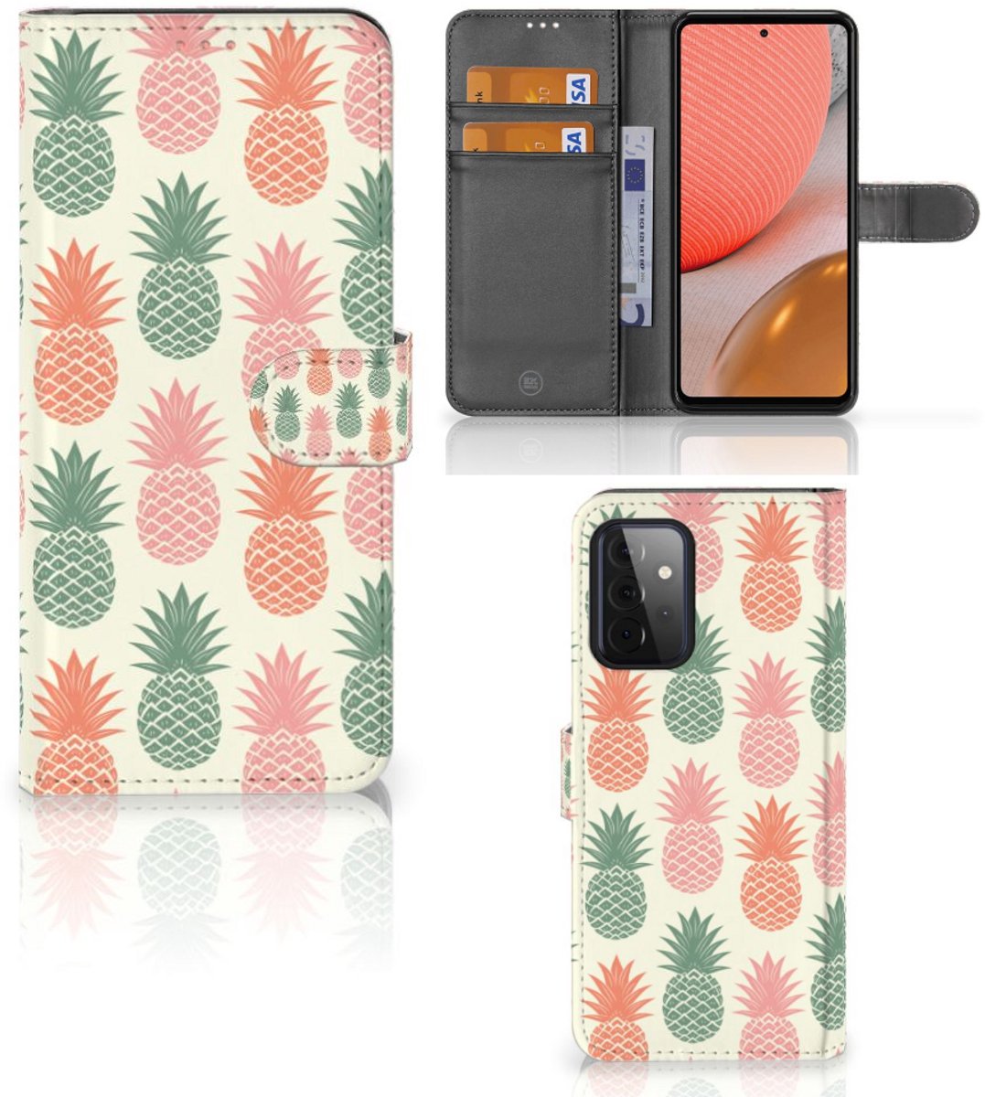 Samsung Galaxy A72 Book Cover Ananas
