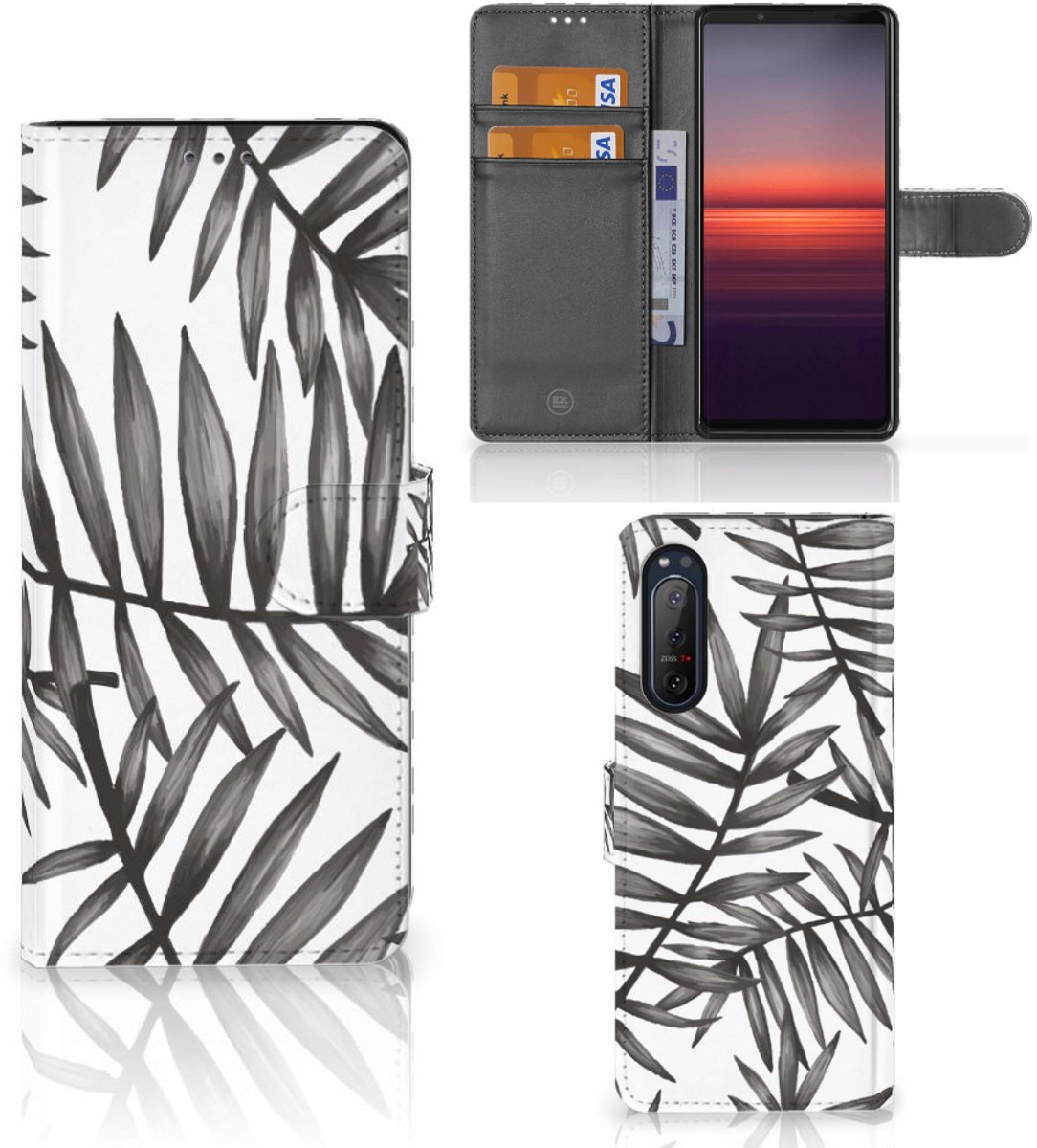 Sony Xperia 5II Hoesje Leaves Grey