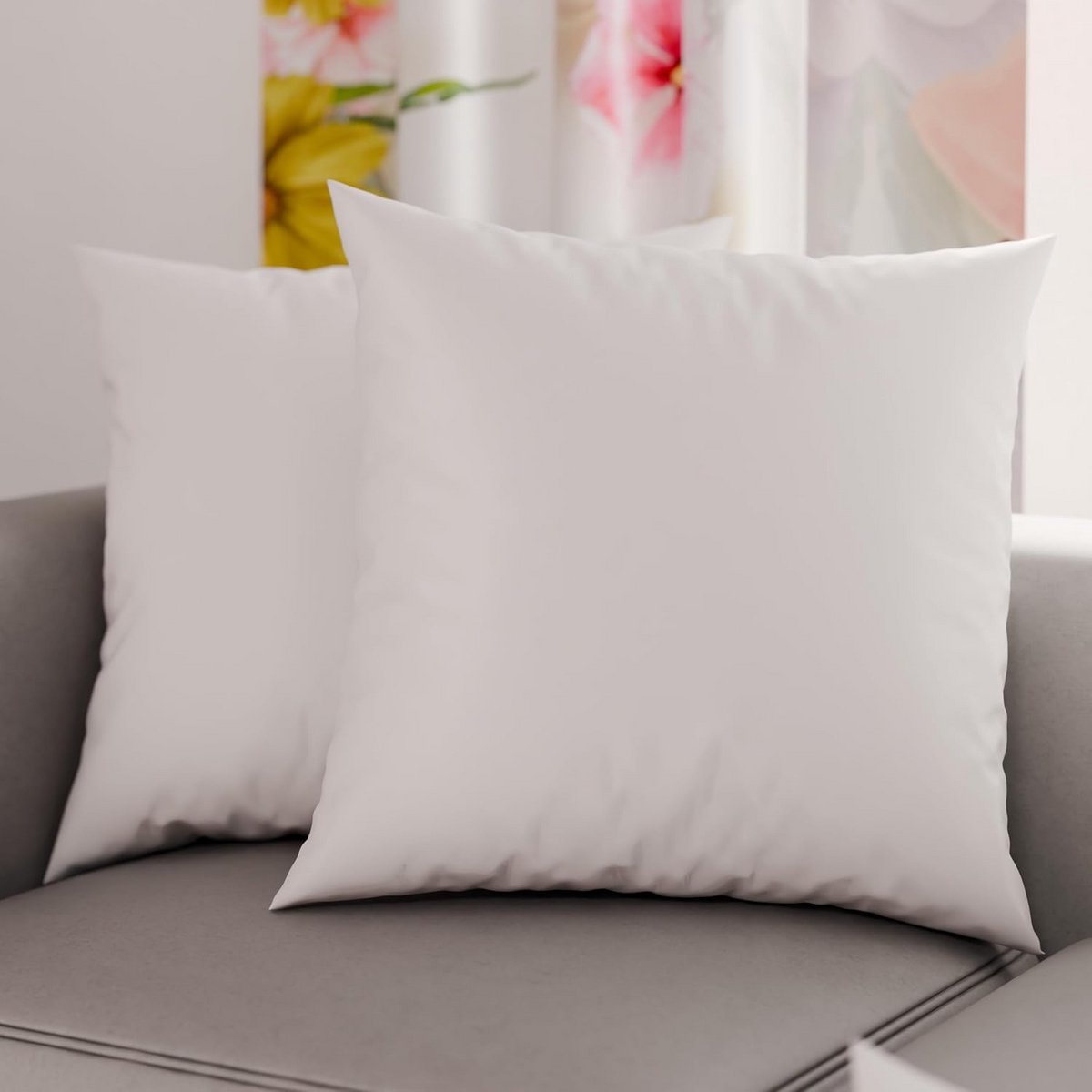Set van 2 Witte Kussenslopen 50x50 cm van Zachte Microvezel - Gemaakt in Italië