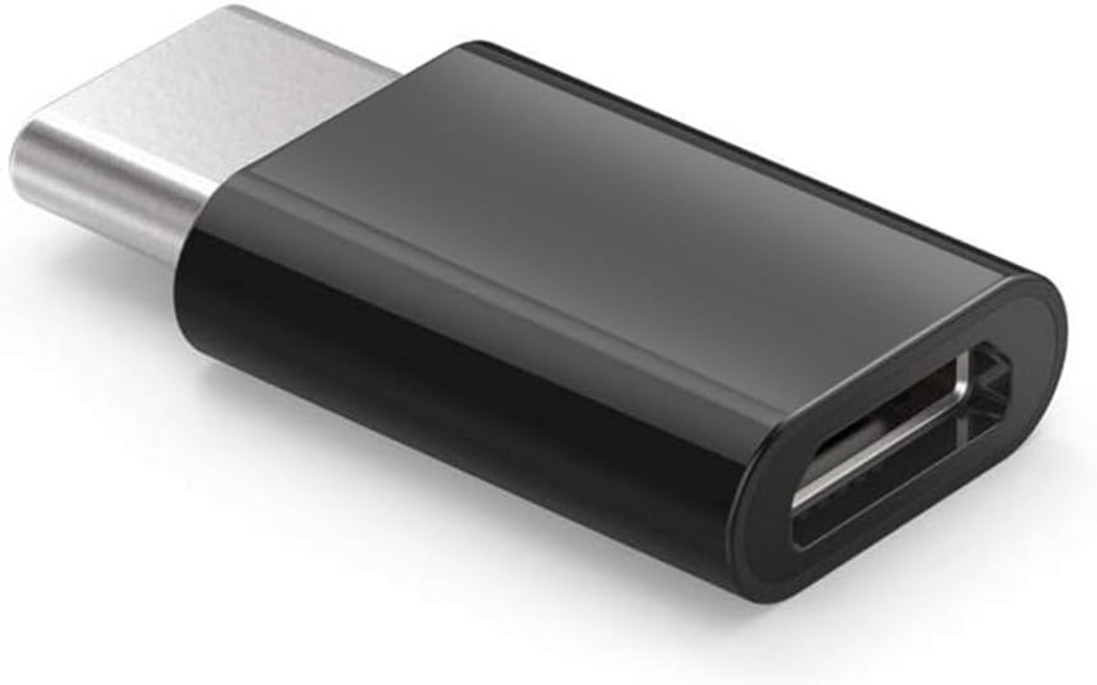 USB-C naar Micro-USB Adapter - Opladen & Data Synchronisatie - Zwart