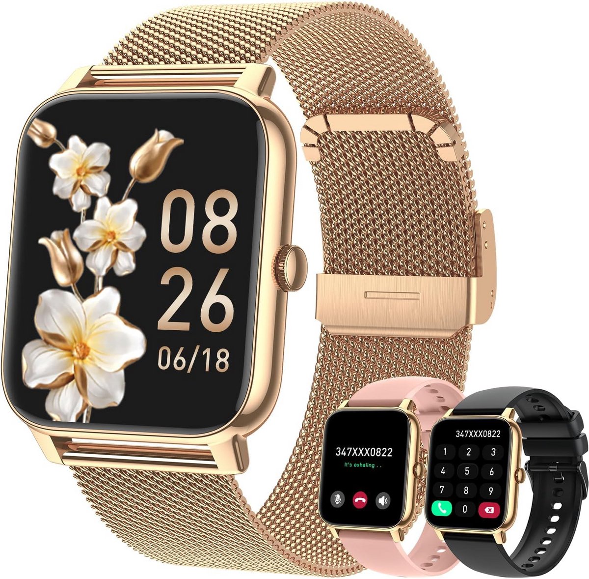 Waterdicht Smartwatch met Oproepfunctie voor Dames en Heren - Fitnesstracker