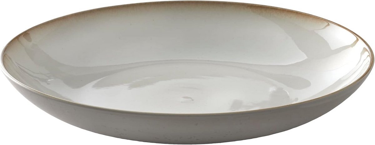 Grote Saladekom of Fruitschaal 40 cm - Crème Aardewerk - Oven, Vaatwasser & Magnetronbeste
