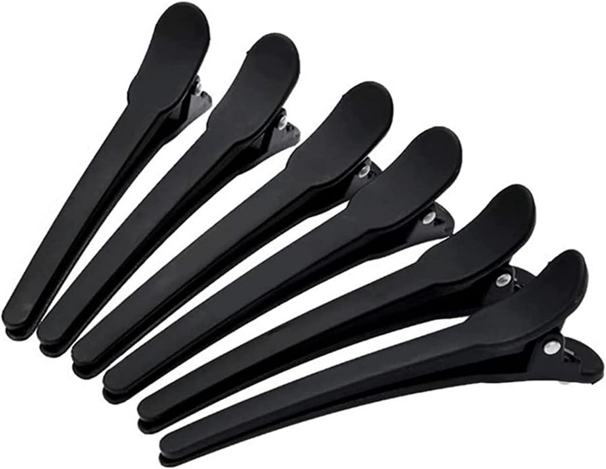 6 Stuks Zwarte Combi Haarclips en Haarklemmen van Kunststof