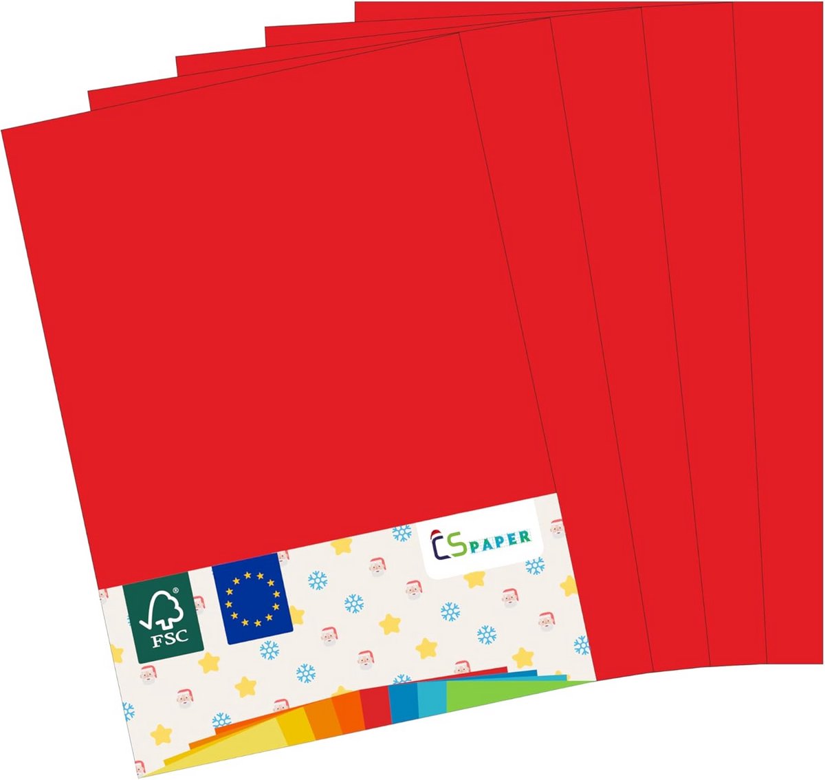 Gekleurd A4 Papier 80 g/m² voor Printer, Kopiëren en Knutselen - 50 Vellen Rood