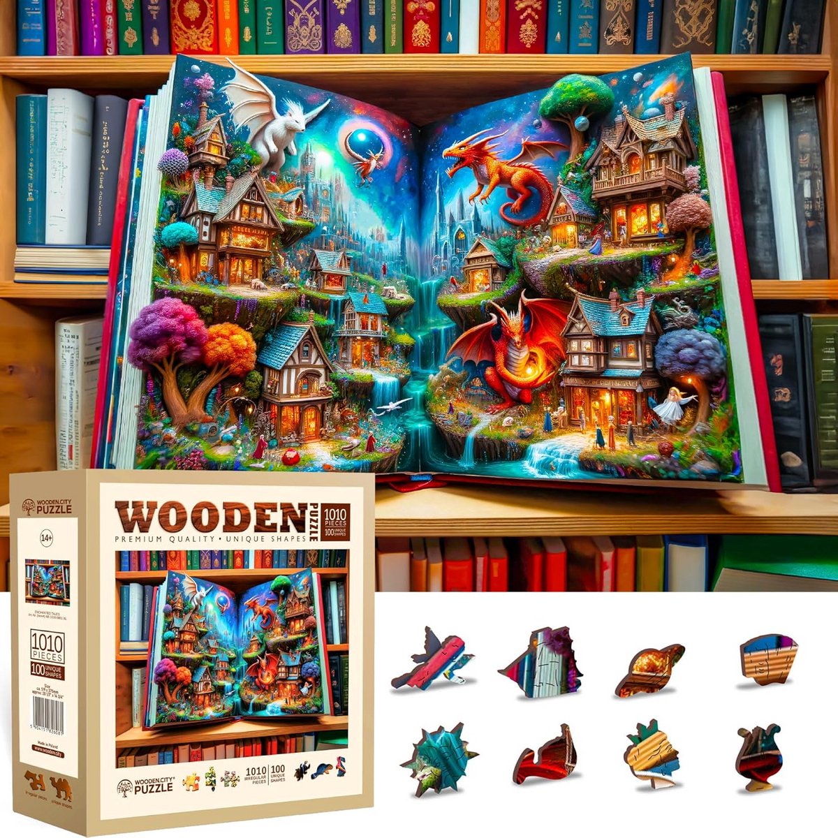 Houten Puzzel 1000 Stukjes - Betoverend Sprookjesbos Thema