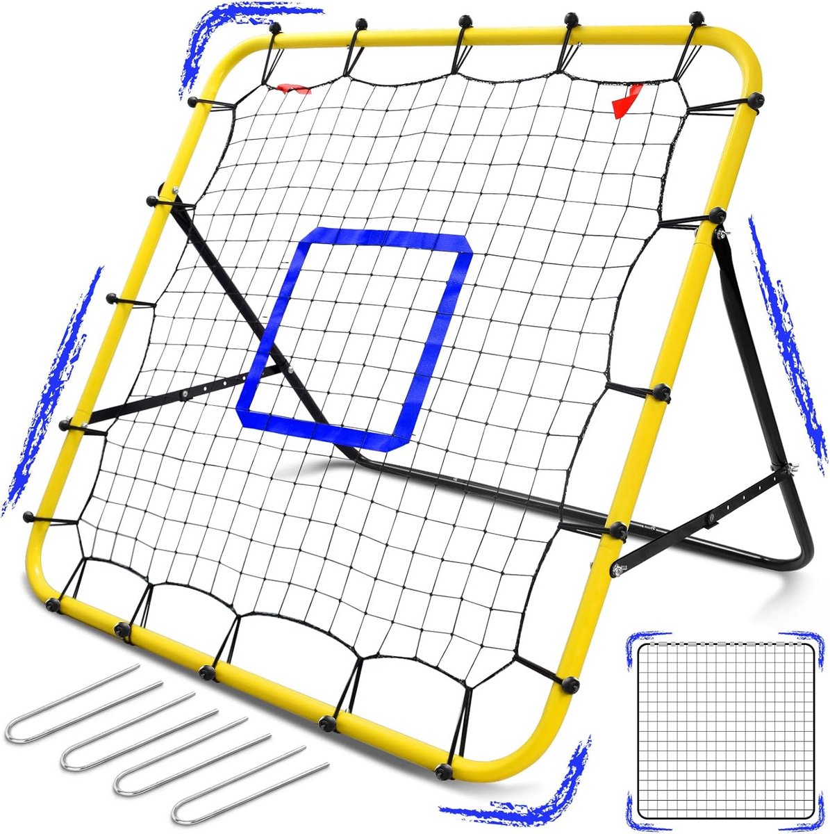 Multifunctioneel Sport Rebounder Net met Slagzone - Voor Honkbal, Voetbal, Tennis en Meer