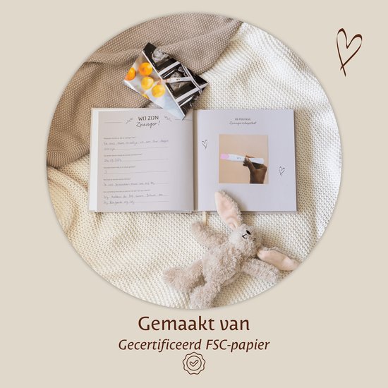 Amolivia 9 Maanden Zwangerschapsdagboek - Mijn 9 Maanden Dagboek - Negen maanden invulboek - Crème