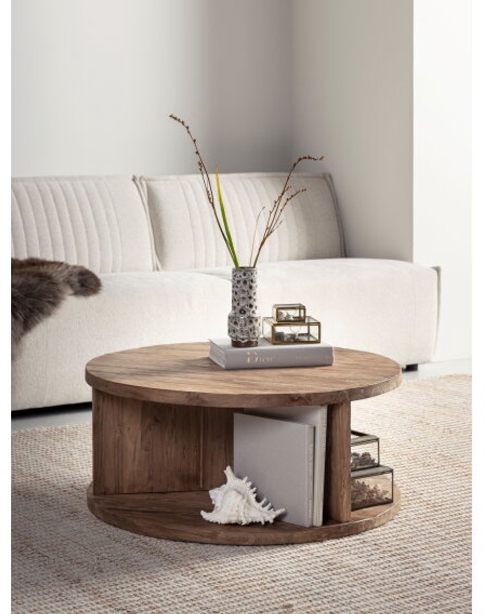 MUST Living Rush salontafel rond teakhout - 80x80x35 cm