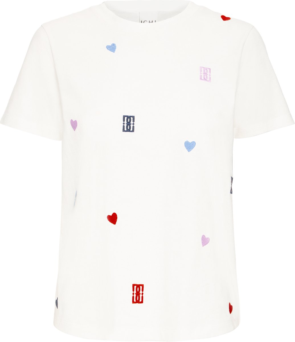Ichi IHCAMINO SS32 Dames T-shirt - CLOUD DANCER / MULTI