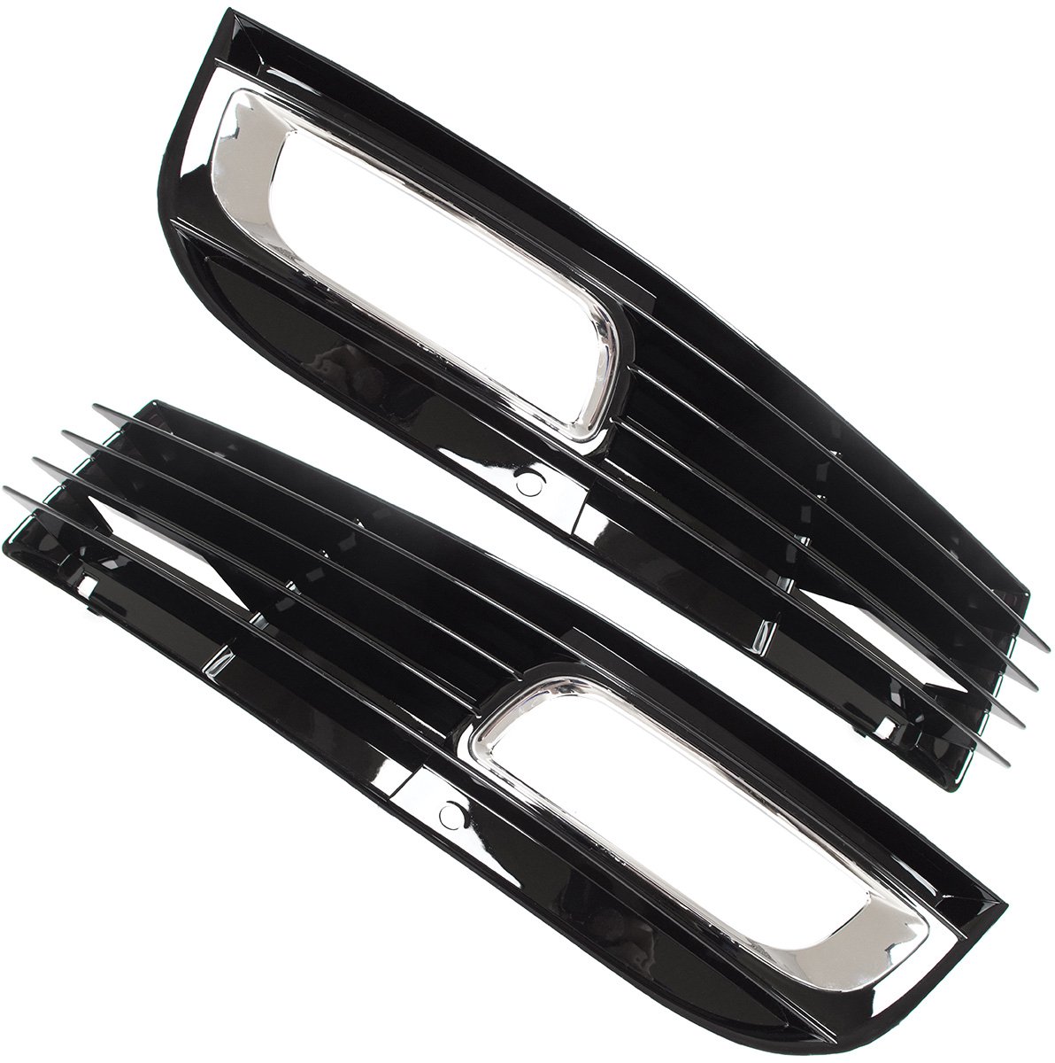 MODECAR Audi A8 D3 FL - Bumper Rooster - Glanzend Zwart - Chroom Rand - Links & Rechts
